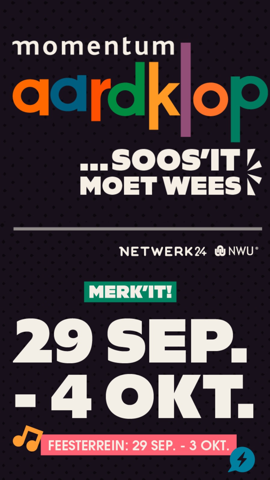Momentum Aardklop — 29 Sep tot 4 Okt
